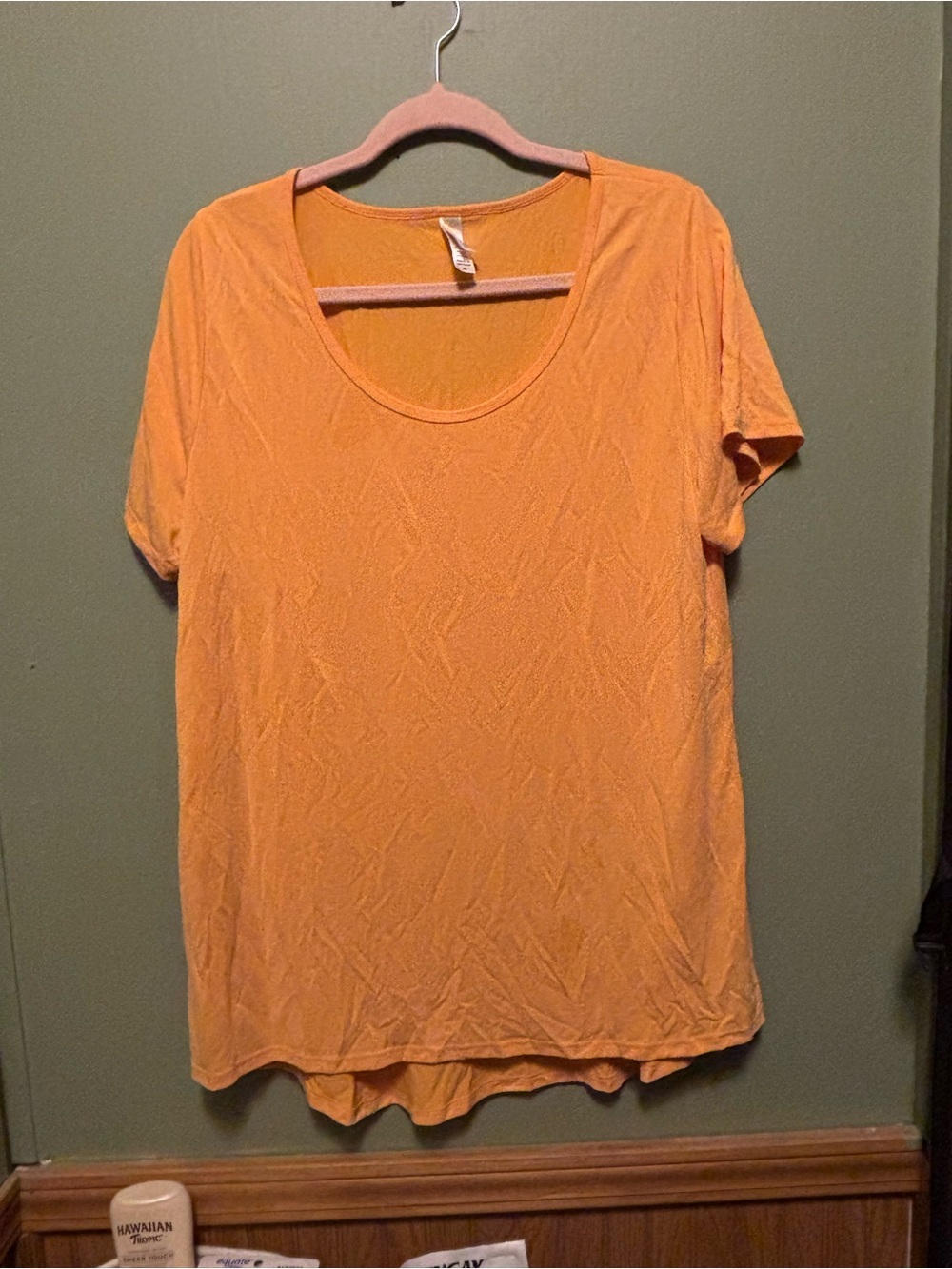 LuLaRoe Short Sleeve Scoop Neck Top - Orange